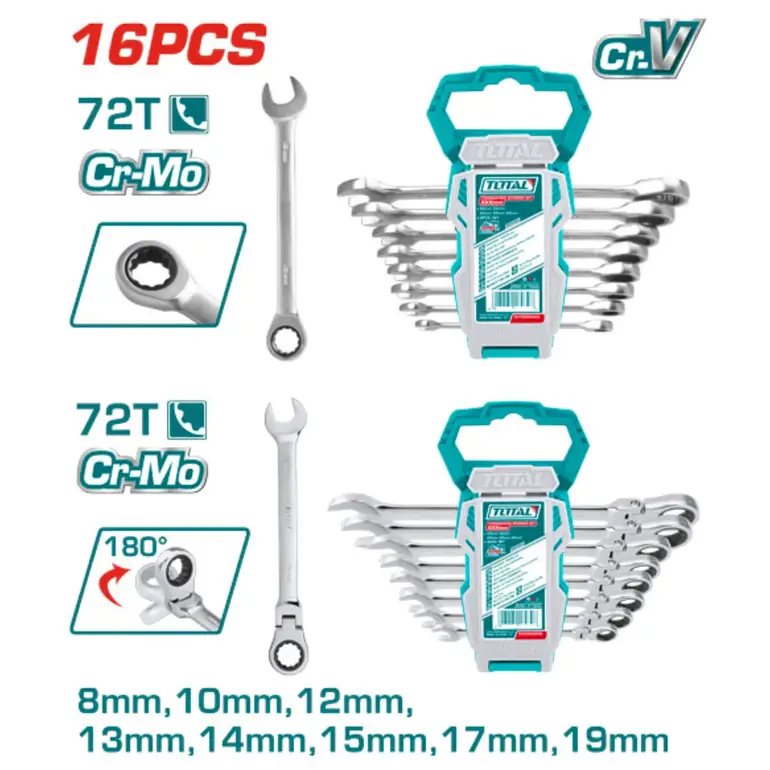 مجموعة طقم مفتاح مشترك اتوماتيك  16PCS/SET    THT103RK166 توتال 