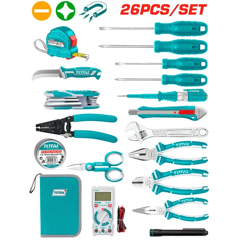 طقم عدة يدوي شنطة قماش  26PCS/SET    TKETS0261 توتال 