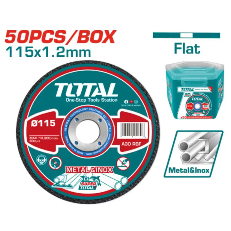 علبة دسك قص ستانلس 4-1/2" 50PCS/BOX 1.2mm   TAC22111550 توتال 
