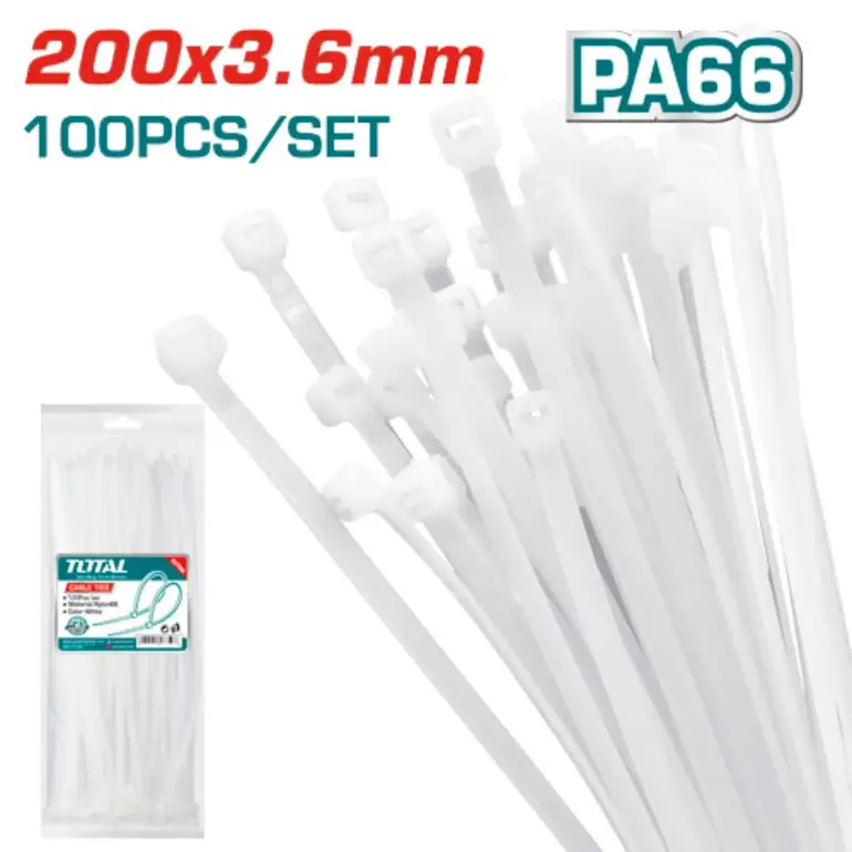 مرابط بلاستيك 200x3.6mm 100PCS/SET    THTCT2001 توتال 