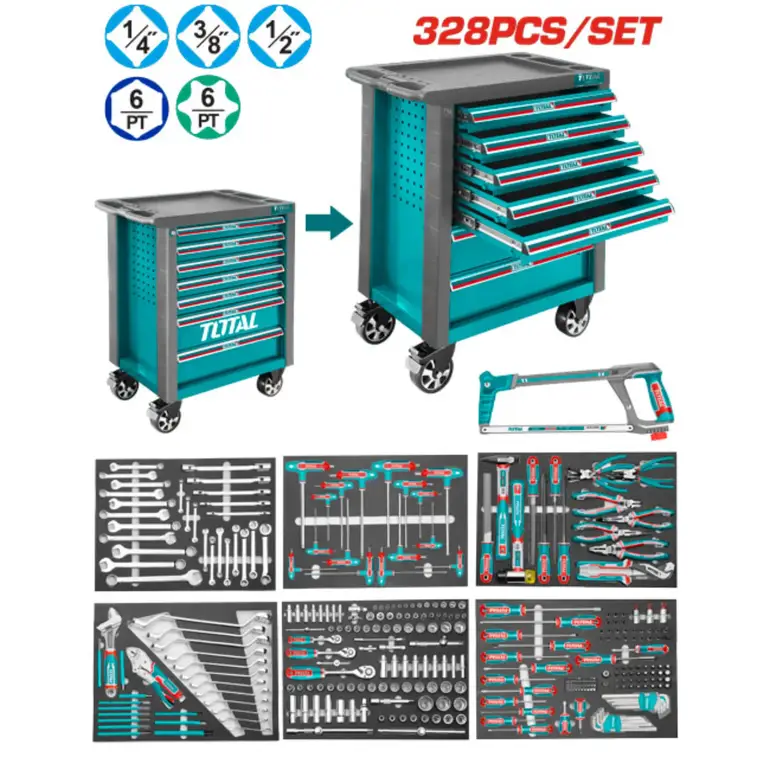 دولاب عدة كامل 1/2"&amp;1/4" 328PCS/SET    THPTCS73281 توتال 