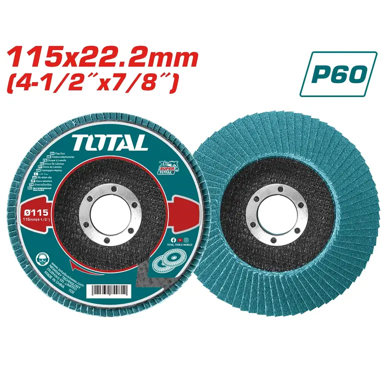 دسك صنفرة طبقات 4-1/2"  P60 ستانلس مقطع  TAC641152 توتال 