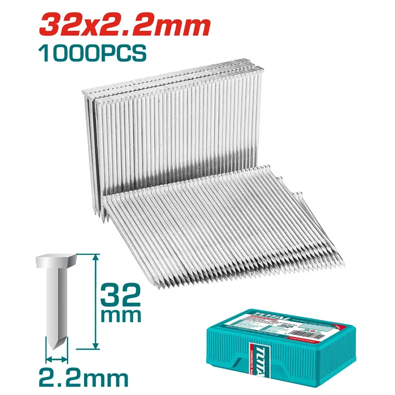 مسامير دباسة 32mm 1000PCS فولاذ   TAC918323 توتال 