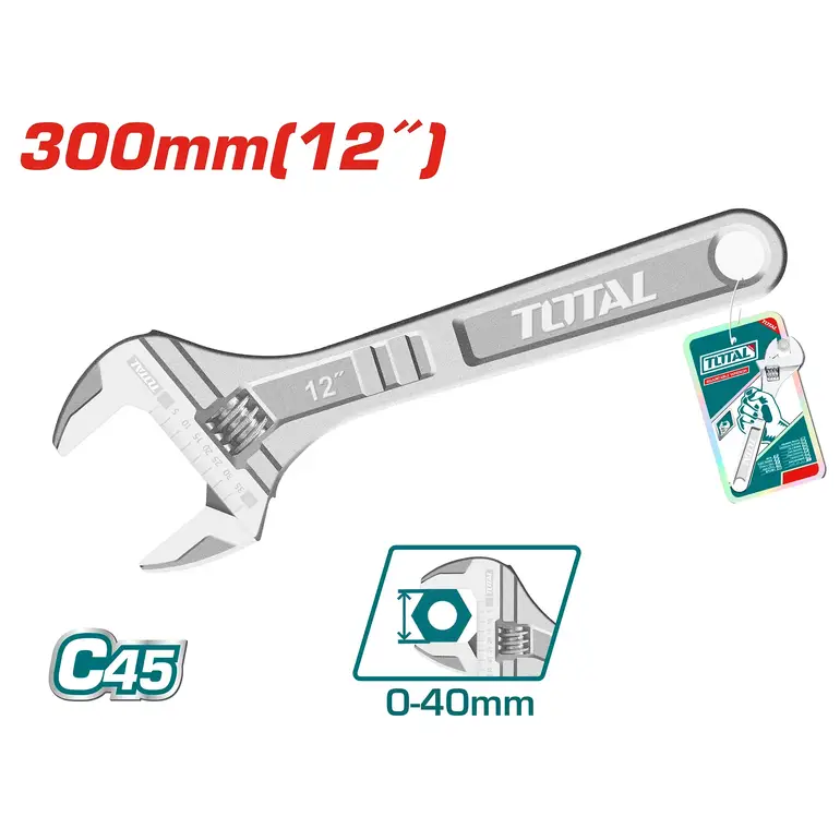 مفتاح اسبانة يد كروم 12"     THT1010123 توتال 