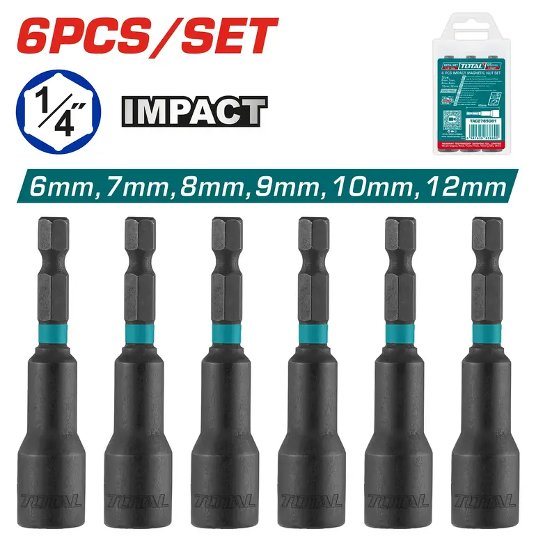 طقم لقمة شينكو 6mm,7mm,8mm,9mm,10mm,12mm 6PCS/SET    TAC2765061 توتال 