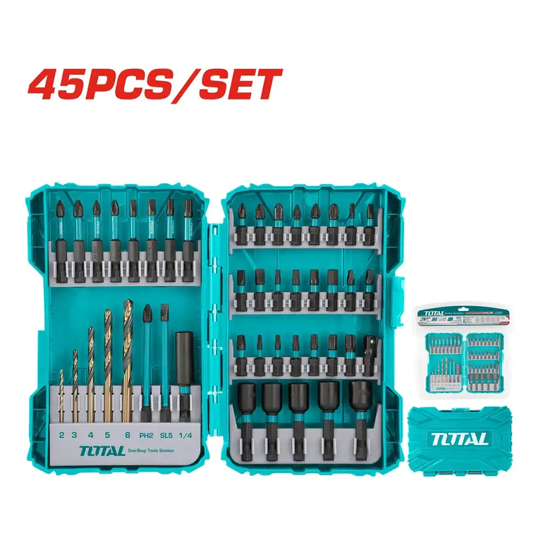 طقم رؤوس مفكات  45PCS/SET    TACSDL24502 توتال 