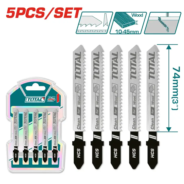 طقم ريش منشار اركت 74mm 5PCS/SET 6TPI خشب 