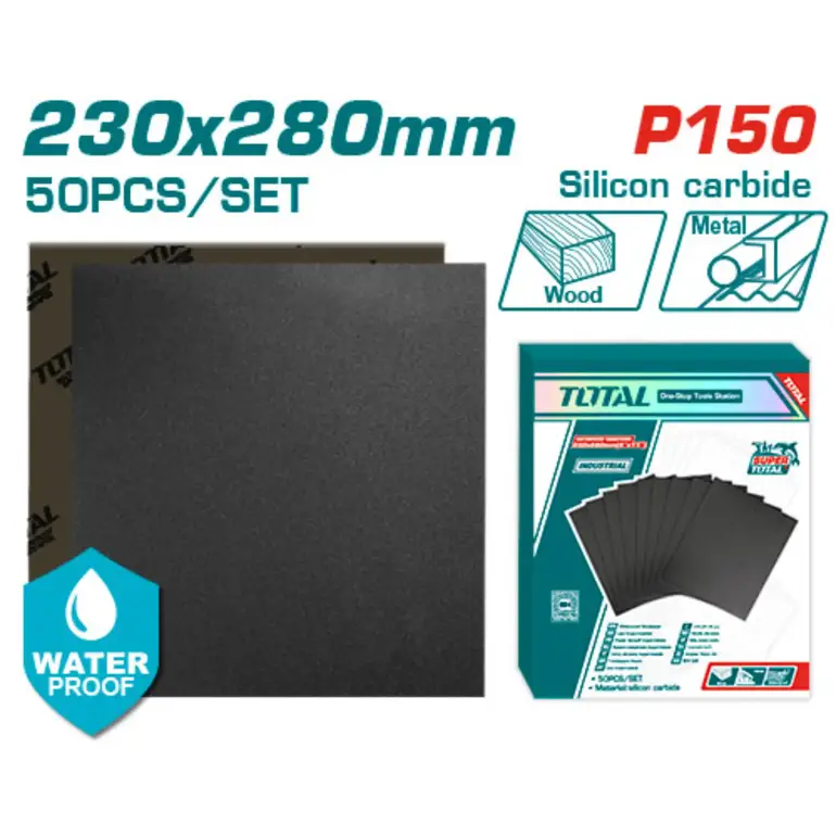 ورق صنفرة مربع 230X280mm 50PCS/SET P150   TAC015016 توتال 