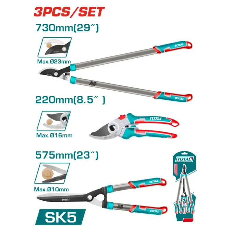 طقم مقص اغصان متنوع  3PCS/SET    THT1576033 توتال 
