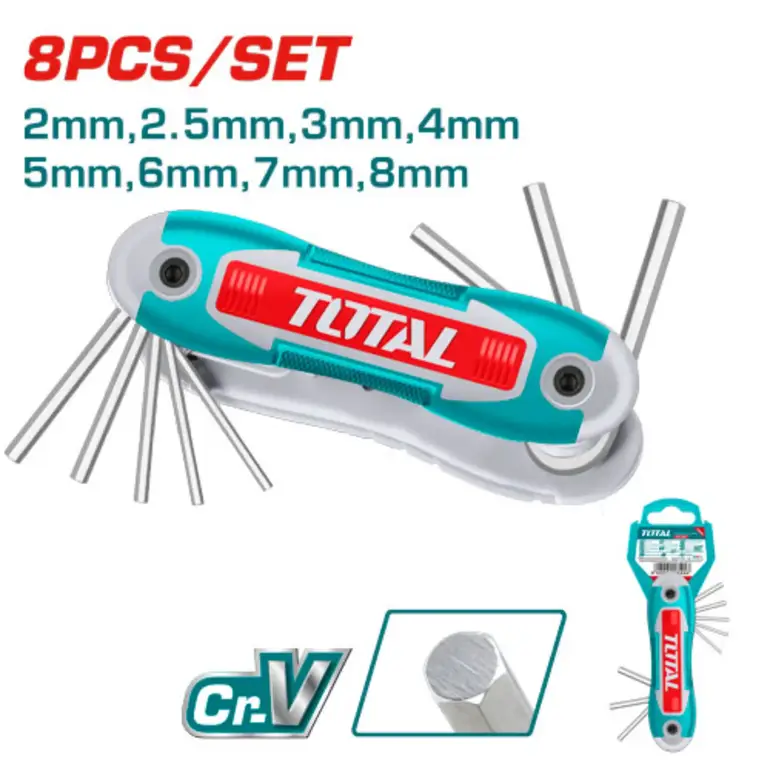 طقم مفتاح النكي مطوي مسدس  8PCS/SET    THT1061826 توتال 