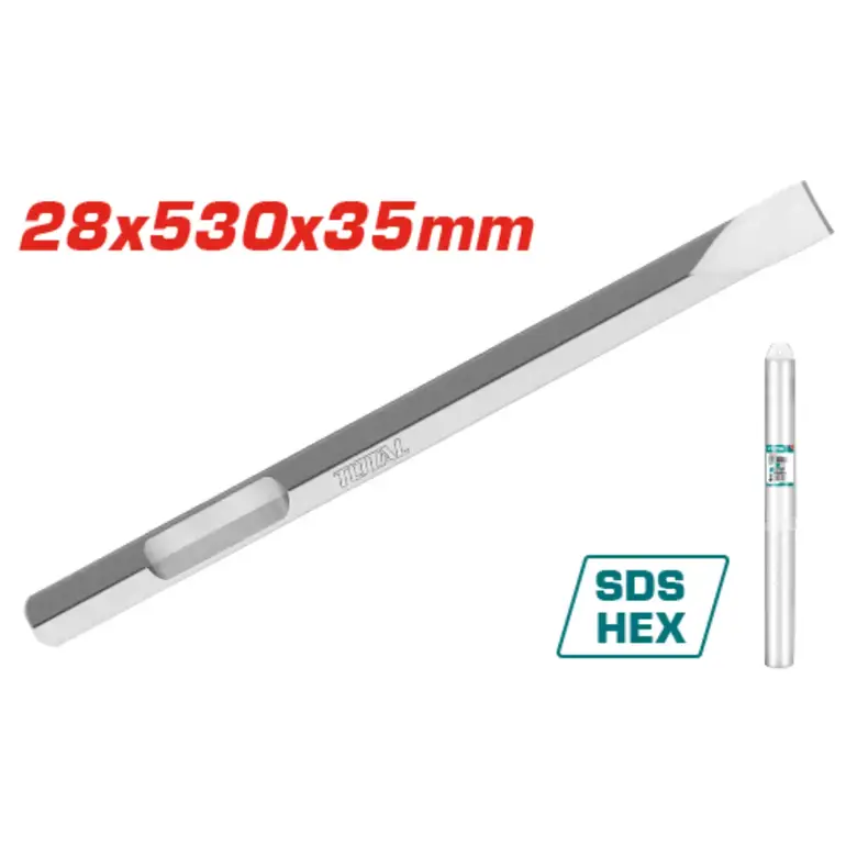 ازميل تكسير 28X520X35mm HEX عريض    TAC153428112 توتال 