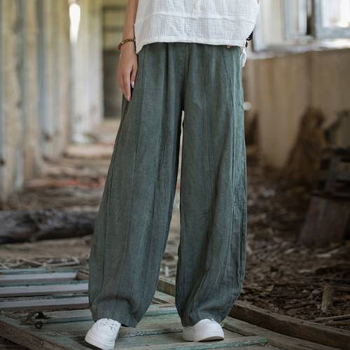 lantern pants made of cotton and linen