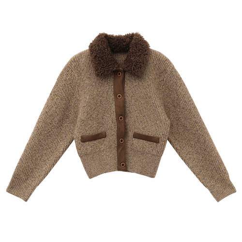 Floral pattern knitted cardigan
