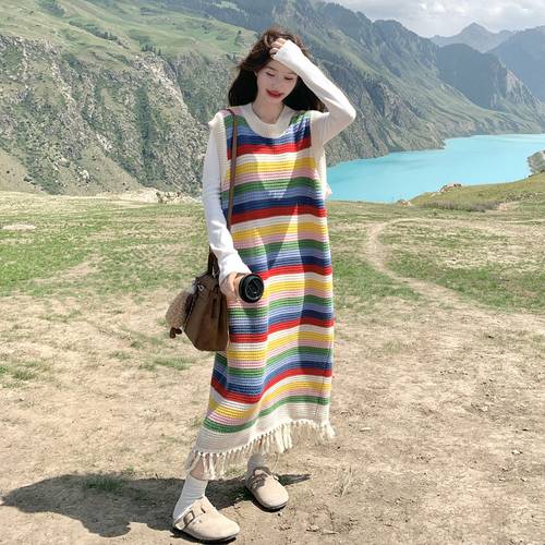 Striped bodice dress in colors