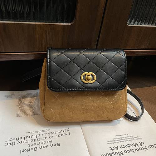 Color-blocked mini square bag