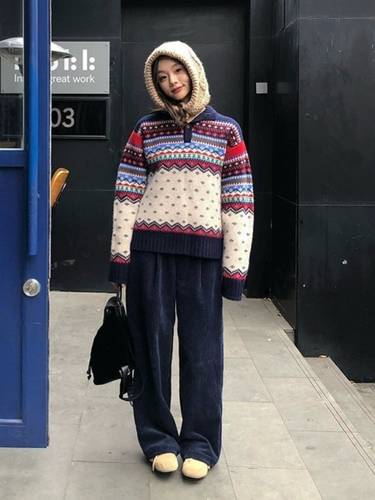 Fair Isle jacquard cardigan