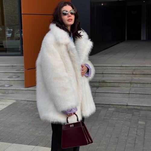long winter fur coat