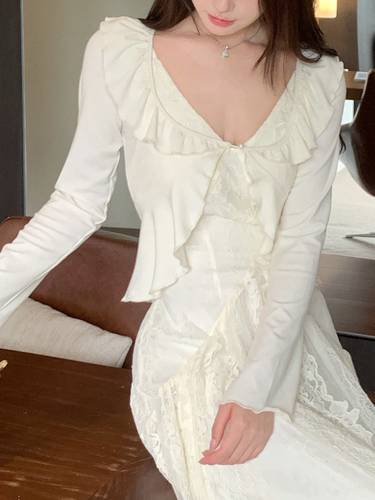 Long-sleeved fitted cardigan shirt