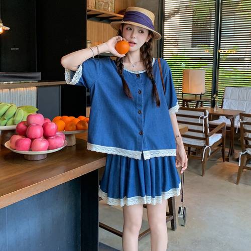 Denim lace suit