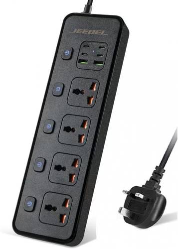 توصيلة جيبيل ٤ منافذ تايب سي منفذين يو اس بي POWER SOCKET JE- بقوة 3250 واط