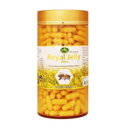 كبسولات غذاء ملكات النحل الفاخر - Royal Jelly 1000mg (Nature's King)