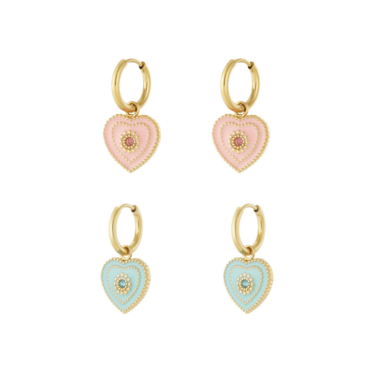 SWEET HEART EARRINGS - BLUE