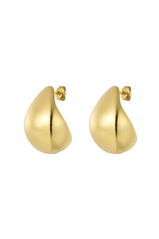 SHINY DROP EARRINGS - Gold
