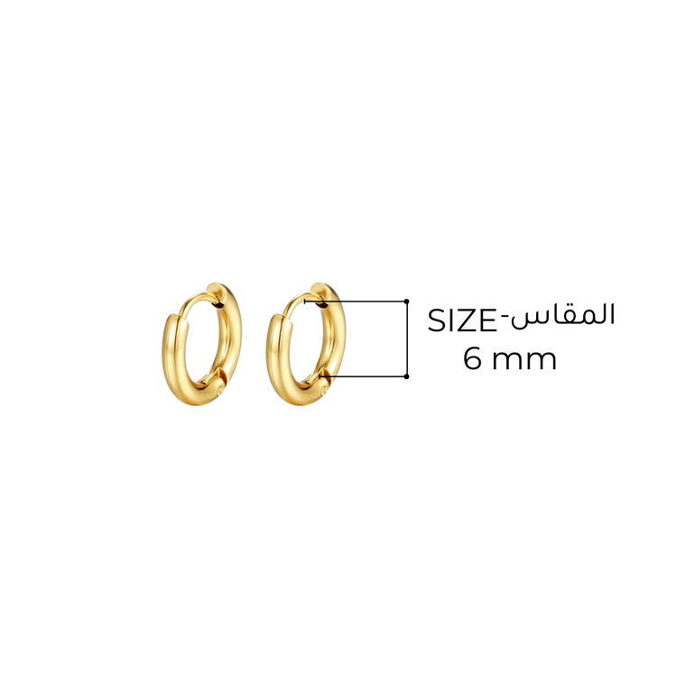 اقراط اورنيلا - ذهبي - 6mm