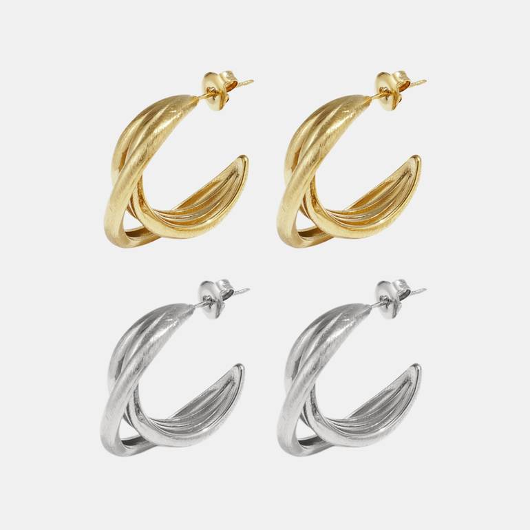 FLOW HOOP EARRINGS - GOLD