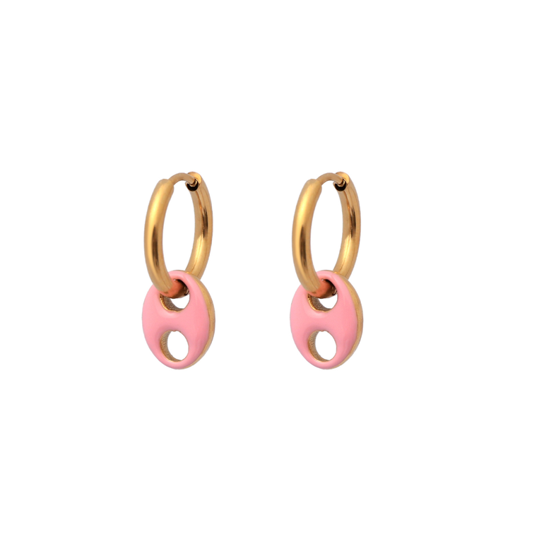 JOY HUGGIE EARRINGS - PINK