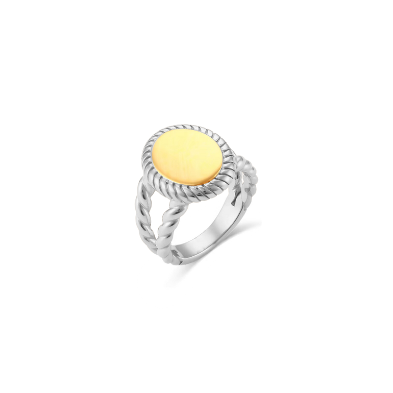 REGINA RING - 7 - SILVER WITH GOLD