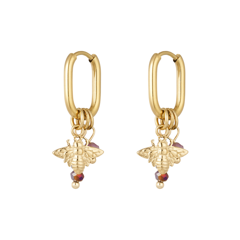 حلق ديڤورا (اقراط ذهبية  هوب) - بنفسجي
