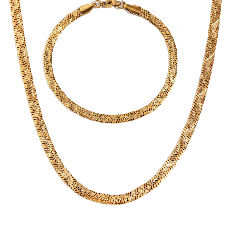 SNAKE CHAIN NECKLACE & BRACELET - BRACELET