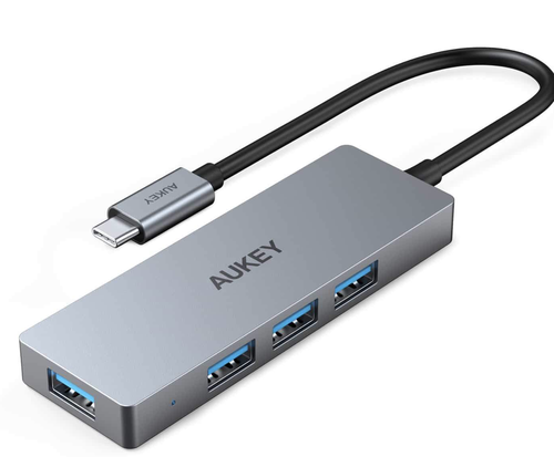 AUKEY منصة توصيل للأجهزة الذكيه من USB-C الي أربعه منافذ 3.0 USB 