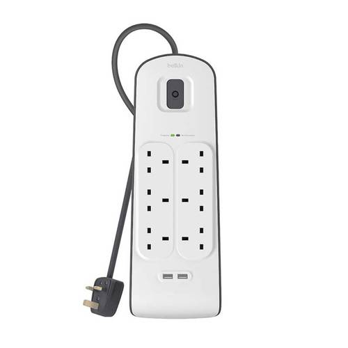توصيلة كهربائية 6 منافذ منفذين USB من بيلكن