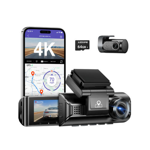 AZDOME M550 Pro Dash Cam – Front 4K, Rear 2.5K Camera