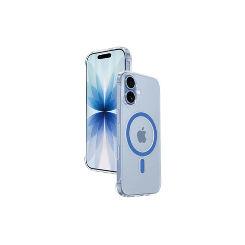 Clear protective case for iPhone 17 (regular), no edges, MagSafe Blue