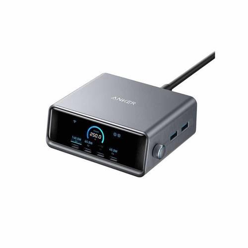 Anker Prime 250W Charging Station with Display and Control, 4 USB-C Ports and 2 USB-A Ports – Black
