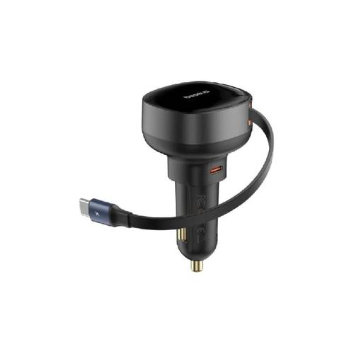 بيسوس - شاحن سيارة Enjoyment Pro USB-C قابل للسحب بقوة 60 واط مع كابل USB-C