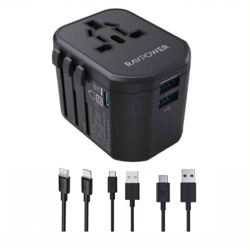 بكج فيش جداري عالمي 20W منافذ متعدده اسلاك متعدده راف بور