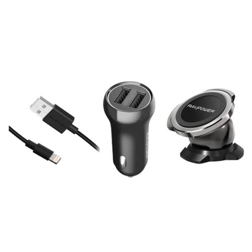 بكج فيش سيارة 17W منفذين USB قاعدة طابلون كيبل ايفون USB راف بور 