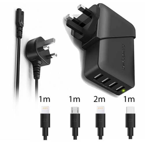 منصة شحن 4 منافذ USB بقوة 40W مع كيابل من ‏Ravpower