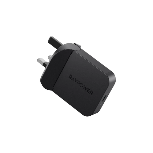 RAVPower 20W Foldable Wall Charger with USB-C Port – Black