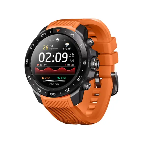 ساعة ذكية ميبرو GS Explorer S أسود - سوار برتقالي