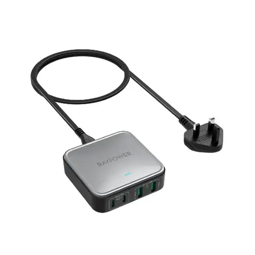 منصة شحن راف باور W100 مخرجين PD و مخرجين USB