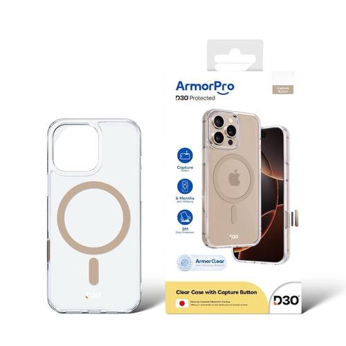 كفر 16 برو ماكس ArmorPro شفاف ماك سيف بزرار تصوير