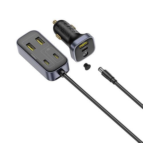شاحن ومنصة للسيارة بمنفذين منفذ تايب سي ومنفذ يو اس بي ومنصة بـ3 منافذ USB و3 منافذ Type-C