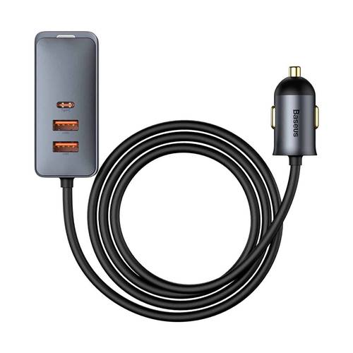 فيش سيارة 120W منفذين USB منفذ PD بيوسس 