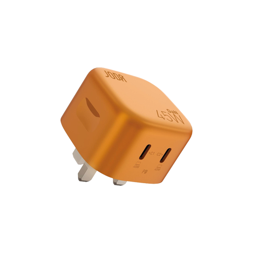 JODA VOLTPOD45 Wall Charger 45W Dual USB-C Ports – Orange