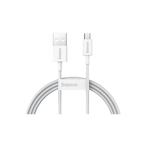 سلك USB-A إلى مايكرو Baseus Superior Series طول 1 متر – أبيض